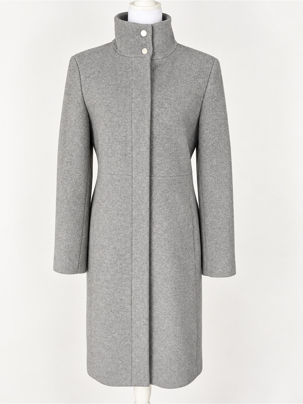 Calvin Klein Gray Angora Wool Blend Long Coat